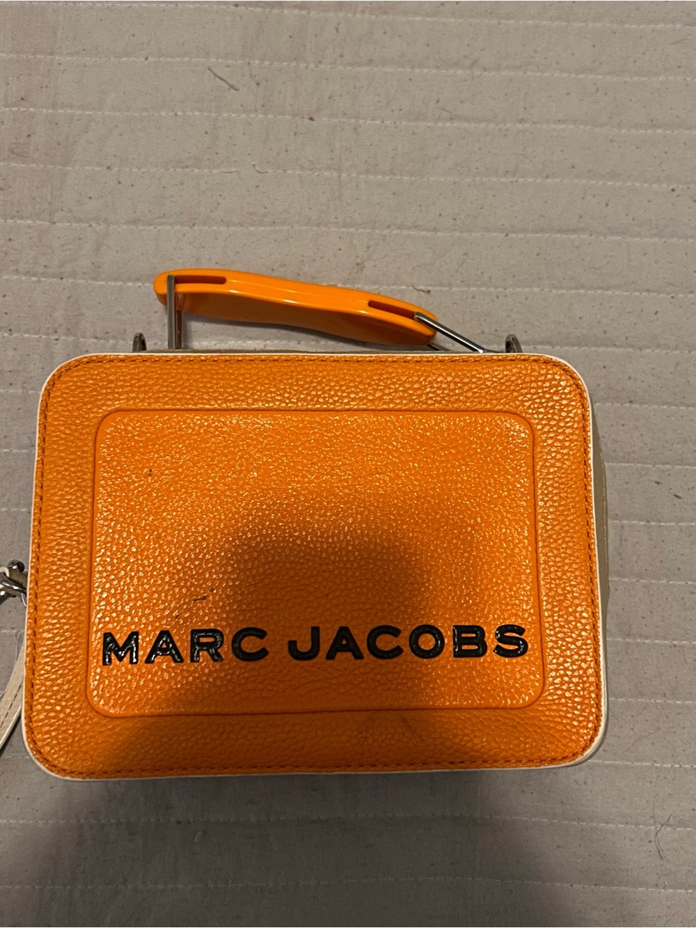 Marc Jacobs Bright Orange Leather Crossbody Case with Top Handle